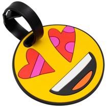 Identificador de Bagagem Emoji em Silicone - Estilo Romero Britto, Fecho de Pressão Identificador de Bagagem Emoji em Silicone - Estilo Romero Britto, Fecho de Pressão