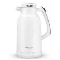 IDEUS 68 oz de aço inoxidável Carafe de café térmico, frasco de vácuo isolado de parede dupla, café de água e distribuidor de bebidas, 12 horas de calor 24 horas retenção fria, branco