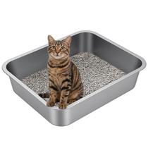 Idymere Caixa de Areia Grande em Aço Inoxidável para Gatos com Laterais Altas Idymere Caixa de Areia Grande em Aço Inoxidável para Gatos com Laterais Altas