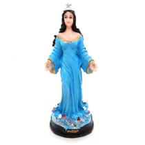 Iemanjá Orixá Estátua Imagem Rainha Mar Resina Azul 15 cm - Iemanja