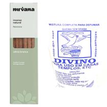 IIncenso Salvia Branca Defumador Divino Queima Sem Brasa Ervas da Umbanda Defumação Espiritual Kit