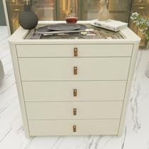 Ilha 5 Gavetas com Pés Innova Funcionalidade e Elegância 100% MDF Branco/Off White