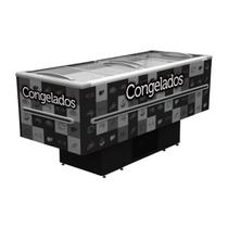 Ilha de Congelados Fricon 2m 568L Preta com LED Freezer Expositor Horizontal Comercial