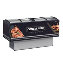 Ilha De Congelados Plus Gesv-190c Preto Vidro Curvo 220V - Gelopar