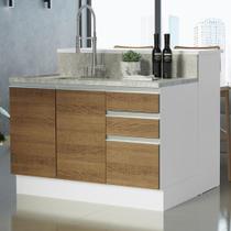Ilha De Cozinha 120 Cm Branco/Rustic Glamy Madesa Ilha De Cozinha 120 Cm Branco/Rustic Glamy Madesa