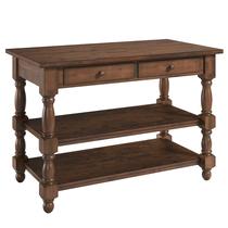 Ilha de Cozinha com 2 Gavetas e 2 Prateleiras Walnut Ilha de Cozinha com 2 Gavetas e 2 Prateleiras Walnut
