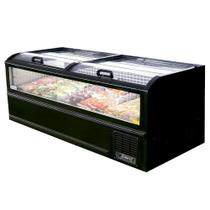Ilha Modular Central Premium 2,10m para Congelados Linha Suprema Full Glass RF316 Black Piano Frilux