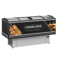 Ilha para Congelados/Resfriados 1,90m Vidro Curvo LED GESV-190C PR Preta Gelopar Ilha para Congelados/Resfriados 1,90m Vidro Curvo LED GESV-190C PR Preta Gelopar
