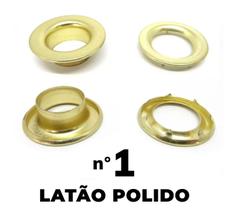 Ilhós com Garra Latão Polido 200 Unidades Nº 1