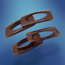 Ilhós Para Cortina Quadrado Marrom 45mm Para Varão 28mm - 25 Pares