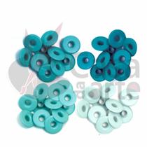 Ilhós Wide Eyelets We R Memory Keepers Aqua com 40 Unidades