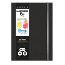 Illustrabook Rafe Artools A5 Papel 200g Celulose Caderno Artístico 30 Folhas para Sketch, Marcadores e Aquarela