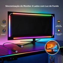 Iluminação De Fundo RGBIC Para Monitor De PC 360 graus Luzes De Jogos Com Sincronização De Espelho De Iluminação De Fundo RGBIC Para Monitor De PC 360 graus Luzes De Jogos Com Sincronização De Espelho De