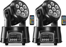 Iluminação de palco UKing Moving Head Light RGBW 7x10W (conjunto de 2)