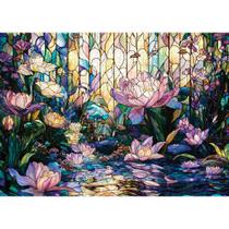 Iluminação de quebra-cabeça Stained Glass Lotus Mosaic 1000 Pieces Adult Iluminação de quebra-cabeça Stained Glass Lotus Mosaic 1000 Pieces Adult