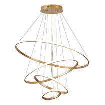 Iluminação De Teto Lustre Pendente 4 Anéis Led Embutido Luz 4000K 86W Pé Direito Alto Iluminação De Teto Lustre Pendente 4 Anéis Led Embutido Luz 4000K 86W Pé Direito Alto