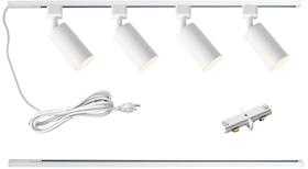 Iluminação de trilhos LRAEMXG Plug-in GU10 de 4 luzes, 1 m, brancos Iluminação de trilhos LRAEMXG Plug-in GU10 de 4 luzes, 1 m, brancos