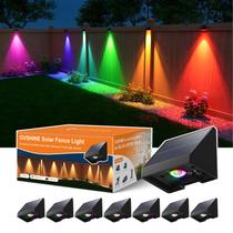 Iluminação de vedação movida a energia solar, pacote com 8 LEDs de mudança Iluminação de vedação movida a energia solar, pacote com 8 LEDs de mudança