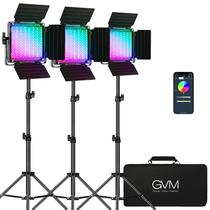 Iluminação de vídeo GVM RGB 360 Full Color LED, 3 pacotes 850D