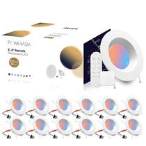 Iluminação embutida LED Retrofit POWERASIA, pacote com 12, 5/6" RGB