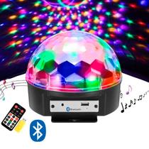 Iluminação Festa Bola de Balada Giratória com Controle Usb
