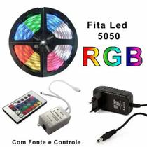 Iluminação fita de led colorida rgb 5 mts