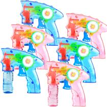 Iluminação LED Bubble Gun Shooter Laxdacee com garrafa de 6 unidades