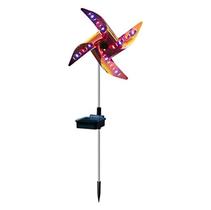 Iluminação led multicoloria solar spinner, moinho de vento ornamento de gramado