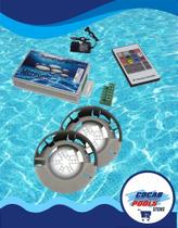 Iluminação para Piscina KIT 2 Refletores LED 9W RGB Inox Lux Pool + Controladora + Fonte Simples Iluminação Complet Iluminação para Piscina KIT 2 Refletores LED 9W RGB Inox Lux Pool + Controladora + Fonte Simples Iluminação Complet