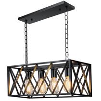 Iluminação pendente Pynsseu Industrial Kitchen Island 4-Light Iluminação pendente Pynsseu Industrial Kitchen Island 4-Light