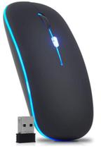 Iluminação Personalizada: Mouse Sem Fio Recarregável com LED RGB, Envio Imediato