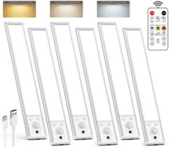 Iluminação sob o gabinete, sensor de movimento recarregável LENOMA, pacote com 6