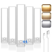 Iluminação sob o gabinete VerRon 68LED 2000mAh, 3 cores, pacote com 5