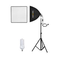 Iluminação Softbox 50x50 Júpiter c/ Tripé e Lâmpada Tudoprafoto - 110v