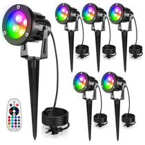 Iluminación para Jardines OurLeeme RGB de 8W Impermeable 120V 6 PCS