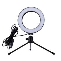 Iluminador Anel De Led Ring Light Usb 16Cm Com Mini Tripé