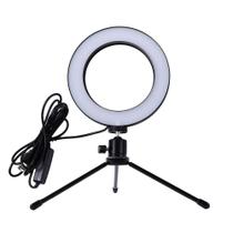 Iluminador Anel De Led Ring Light Usb 16Cm Com Mini Tripé Iluminador Anel De Led Ring Light Usb 16Cm Com Mini Tripé