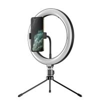 Iluminador Circular De Led Ring Light 26Cm Tripé - Apexel