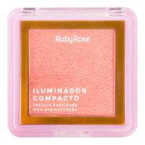 Iluminador Compacto Ruby Rose Altamente Pigmentado Acabamento Brilhante Longa Duração e Fixação