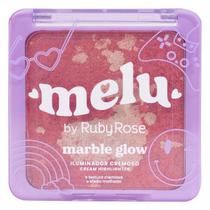 Iluminador Cremoso Marble Glow Melu Ruby Rose Efeito Molhado