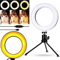 Iluminador De Led 16cm Iluminação Ajustável Com Tripé Para Fotografia Portátil - TB1501