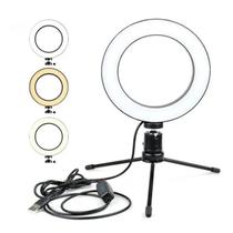 Iluminador De Led Com Tripe Ring Light Usb 16Cm 3500K 5500K Iluminador De Led Com Tripe Ring Light Usb 16Cm 3500K 5500K