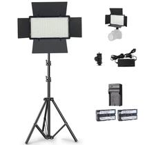 Iluminador De Led Painel U800+fonte+2 baterias+carregador+tripe 2m