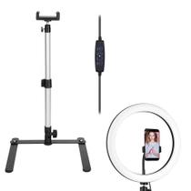 Iluminador de Led Ring Light 10 Polegadas com Suporte de Mesa Iluminador de Led Ring Light 10 Polegadas com Suporte de Mesa