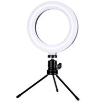 Iluminador de Mesa Ring Light 16cm Luz Branca e Amarela