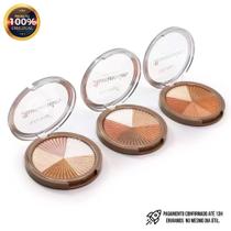 Iluminador em Pó Compacto com 5 cores Lindas Efeito Glow Brilho Intenso Skin Shine da Belle Angel