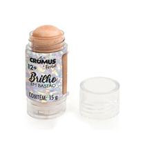 Iluminador em stick com glitter facial e corporal dourado 6cm para maquiagem artística fantasia carnaval