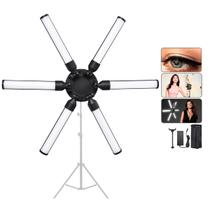 Iluminador Estúdio Profissional 120W Ring light Com Suporte Para Celular Luzes Quente e Fria C/ Dimmer