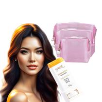 Iluminador Glow Stick Bastão Multifuncional FPS65 Skelt 17 gr + 3 Necessaire Tamanhos Diversos