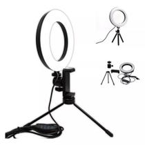 Iluminador LED 6 Polegadas com Suporte para Celular - Ideal para Vídeos e Fotos
